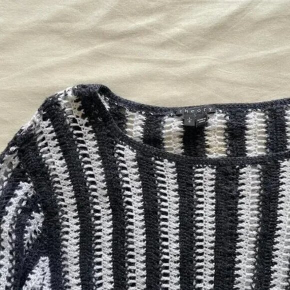 Theory Crochet Striped Sweater (sz L) - Picture 4 of 8